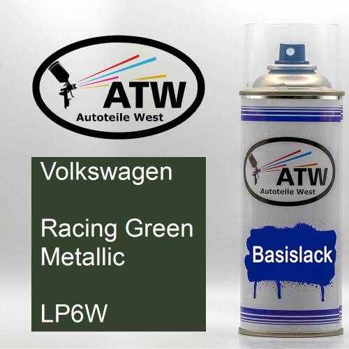 Volkswagen, Racing Green Metallic, LP6W: 400ml Sprühdose, von ATW Autoteile West.